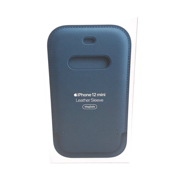Apple Leather Sleeve For iPhone 12 Mini Baltic Blue MagSafe Genuine Leather New - Picture 5 of 5